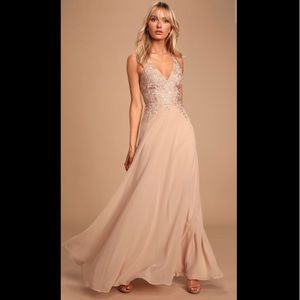 Love You Truly Blush Pink Crochet Lace Maxi Dress